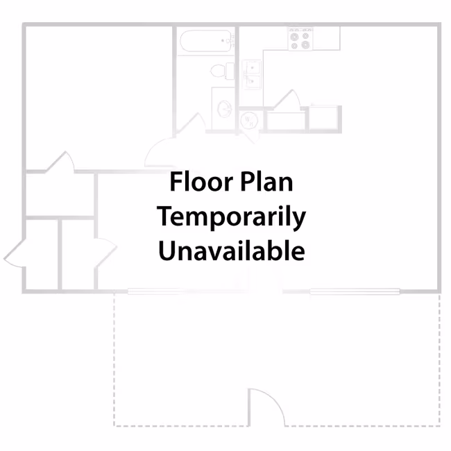 2 Bed 1 Bath 212 floor plan